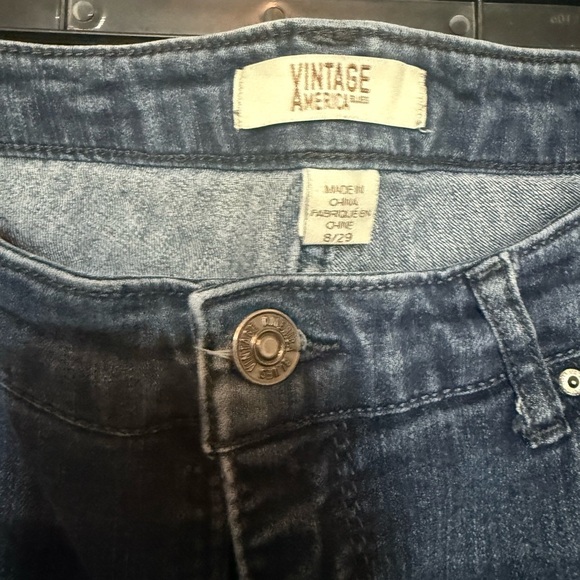 Vintage America Dark Blue Ankle Jeans - Picture 2 of 3